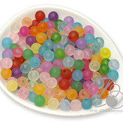 ลูกปัดเนื้อทราย 8มม. ทรงกลม คละสี (10 กรัม) SKU-15293