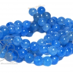 หิน blue Chalcedony 8มม. (47 เม็ด) SKU-00982