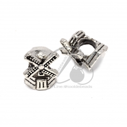 ลูกปัดโรเดียม 59 9*10มม. ลายกังหัน (1 ชิ้น) SKU-03492