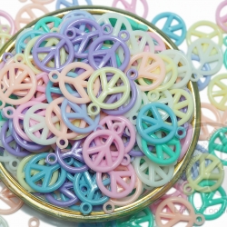 จี้พาสเทล 15มม. ลายpeace (10 กรัม) SKU-01498