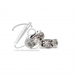 ข้อเพชร 8มม. เกรดดี สีเงิน (20 ชิ้น) SKU-01390