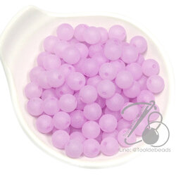 ลูกปัดเนื้อทราย 10มม. ทรงกลม สีม่วง (500 กรัม) SKU-15226