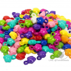 จี้อะคริลิค 12*17มม. ลายดาวอ้วน คละสีสด (15 กรัม) SKU-04973