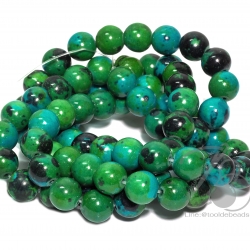 หิน Chrysocolla 10มม. (39 เม็ด) SKU-01024