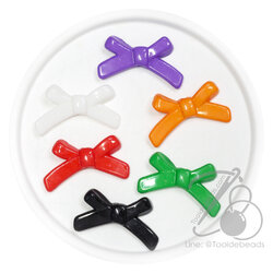 ลูกปัดอะคริลิค 30มม. ลายโบว์มีหาง สีสด (500 กรัม) SKU-16487