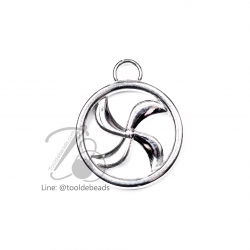 จี้เหล็ก 98 21มม. ลายกังหัน สีเงิน (1 ชิ้น) SKU-00946