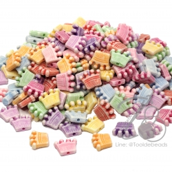 ลูกปัดแฟนซี 10มม. ลายมงกุฎ (500 กรัม) SKU-03196