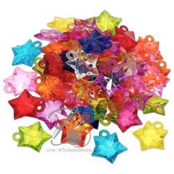 จี้อะคริลิค 20มม. ทรงดาวอ้วน คละสีใส (500 กรัม) SKU-12014