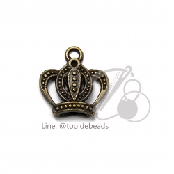 จี้เหล็ก 252 16มม. ลายมงกุฎ สีสนิม (1 ชิ้น) SKU-00701