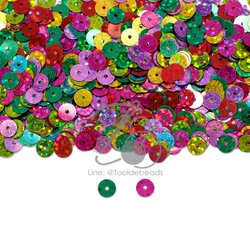 เลื่อมกลมแบนดิสโก้ 6มม. (450 กรัม) SKU-10325