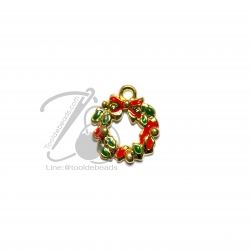 จี้หลากสี 03 16มม. ลายพวงดอกไม้ (1 ชิ้น) SKU-05978