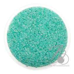 ลูกปัดเม็ดทราย 12/0 โทนมุก สีฟ้าอมเขียว (450 กรัม) SKU-14860