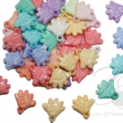 จี้อะคริลิค 17มม. ลายมือLove คละสีหวาน (225 กรัม) SKU-02951