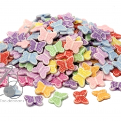 ลูกปัดแฟนซี 14*11มม. ลายผีเสื้อ (500 กรัม) SKU-06975