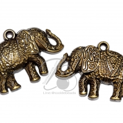 จี้อะคริลิค 51*35มม. ลายช้างลาย สีสนิม (15 กรัม) SKU-05872