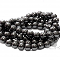 หินแร่ Hematile 10มม. แม่เหล็ก (39 เม็ด) SKU-16994