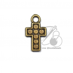 จี้เหล็ก 239 11*18มม. ลายกางเขน สีสนิม (1 ชิ้น) SKU-00669