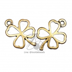 จี้เหล็ก 315 19*25มม. ลายโคลเวอร์ สีสนิม (1 ชิ้น) SKU-00784