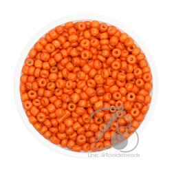 OK Brand ลูกปัดเม็ดทราย 8/0 โทนด้าน สีส้มเข้ม (450 กรัม) SKU-08948