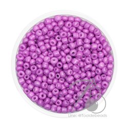 OK Brand ลูกปัดเม็ดทราย 8/0 โทนมุกด้าน สีบานเย็น (450 กรัม) SKU-08951