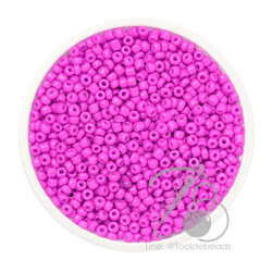 OK Brand ลูกปัดเม็ดทราย 12/0 โทนด้าน สีชมพูเข้ม (450 กรัม) SKU-08388