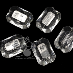ลูกปัดอะคริลิค 16มม. ตัดเหลี่ยม สีใส (500 กรัม) SKU-04597