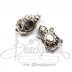 ลูกปัดโรเดียม 57 10มม. ลายเต่า (1 ชิ้น) SKU-03490