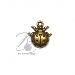 จี้เหล็ก 235 14*16มม. ลายแมลงเต่าทอง สีสนิม (1 ชิ้น) SKU-00656