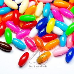 ลูกปัดกิโล ตราจระเข้ เม็ดข้าว 13มม. สีสด (1 กิโลกรัม) SKU-07618