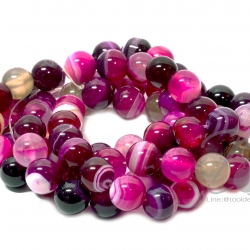 หิน pink agate 10มม. (39 เม็ด) SKU-01253