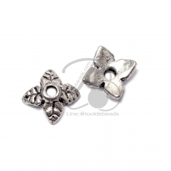 ลูกปัดโรเดียม 162 7มม. ตัวครอบใบไม้ (20 ชิ้น) SKU-03394