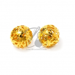 ลูกปัดโรเดียม 61 10มม. ลายกลมฉลุ (1 ชิ้น) SKU-03496