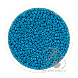 OK Brand ลูกปัดเม็ดทราย 12/0 โทนด้าน สีฟ้าเข้ม (450 กรัม) SKU-08409