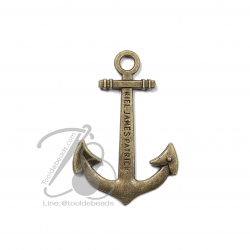 จี้เหล็ก 13 39มม. ลายสมอเรือยาว สีสนิม (1 ชิ้น) SKU-00456