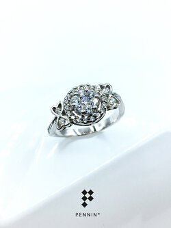 แหวนเพชรรูปโบว์ เพชรสวิส CZ เกรด Top 6A สวยส่องประกายดุจเพชรแท้