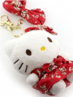 ตุ๊กตาห้อยมือถือคิตตี้ สีแดง ขนาด 4.5 นิ้ว