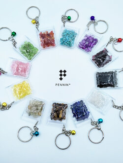 พวงกุญแจเศษพลอยแท้ถุงซิปใส น่ารัก พกพาติดตัว เสริมดวงชะตา นำโชคลาภ สิริมงคล