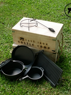 CAST IRON CASTLE CAMP set ชุดหม้อและกระทะเหล็กหล่อ 6 ชิ้น
