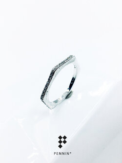 แหวนเพชรสวิส CZ รอบวง ดีไซน์หกเหลี่ยม Hexagon Eternity Diamond Ring น่ารัก สวย เก๋ เสริมโชคลาภ