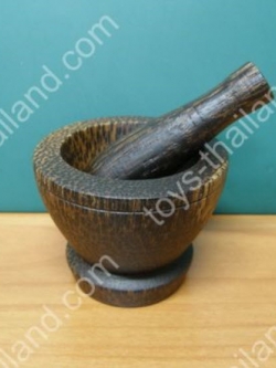 ครกไม้ตาล ขนาด 2.5 นิ้ว พร้อมสาก