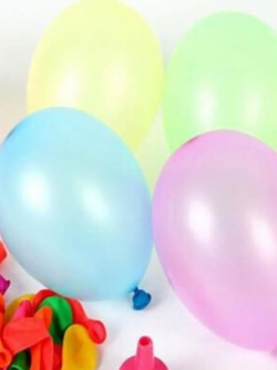 ลูกโป่งแอปเปิ้ล คละสี / 100 ใบ