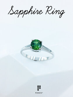 แหวนพลอยเขียวส่องหรือมรกตจันท์เม็ดเดี่ยว (Solitaire Rings) พลอยจันทบุรีแท้ ใส่ได้ทุกโอกาส