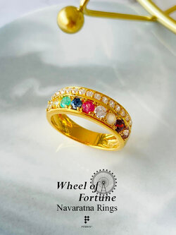 [SALE20%]แหวนนพเก้าสำหรับหนุ่มๆ Wheel of Fortune IV:วงล้อแห่งโชคลาภ พลอยนพเก้าแท้ตามตำราไทย เงินแท้ชุบทอง