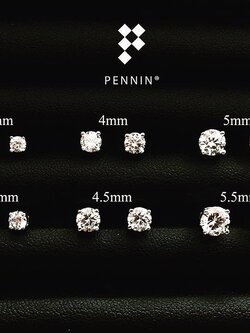 ต่างหูเพชรสวิส CZ เกรด Top 6A ขนาด 3mm-8mm เงินแท้ 925 ชุบทองคำขาว 4เตย สวยวิ้งทัดเทียมเพชรแท้