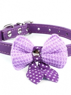 เข็มขัดคล้องคอติดโบว์ สีม่วง (S)