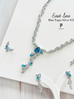 ชุดเครื่องประดับ "East Sea" พลอย Blue Topaz สีฟ้าสดใสของท้องทะเล เย็นฉ่ำกับสายน้ำรับวสันตฤดู