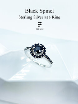 แหวนนิลล้อมนิล แบบสวย เท่ เงินแท้ชุบทองคำขาว