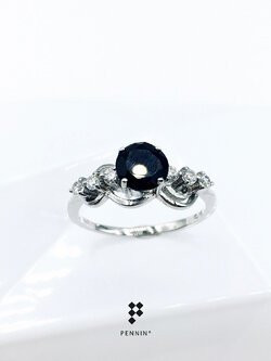 Wave Ring แหวนนิลชู 5 มม. แซมเพชรสวิส CZ ดีไซน์เกลียวคลื่น ลวดลายคลื่นน้ำ เสริมดวงคนธาตุน้ำ (มีน กรกฏ พิจิก) นำโชคลาภความร่ำรวยและความสุข