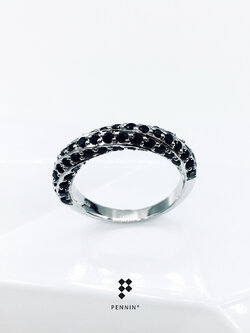 Wave Ring แหวนนิลดีไซน์เกลียวคลื่น ลวดลายคลื่นน้ำ เสริมดวงคนธาตุน้ำ (มีน กรกฏ พิจิก) นำโชคลาภความร่ำรวยและความสุข