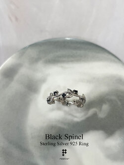 แหวนนิลช่อมะกอก เงินแท้ชุบทองคำขาว ช่วยปกป้องคุ้มครอง นำโชคลาภ